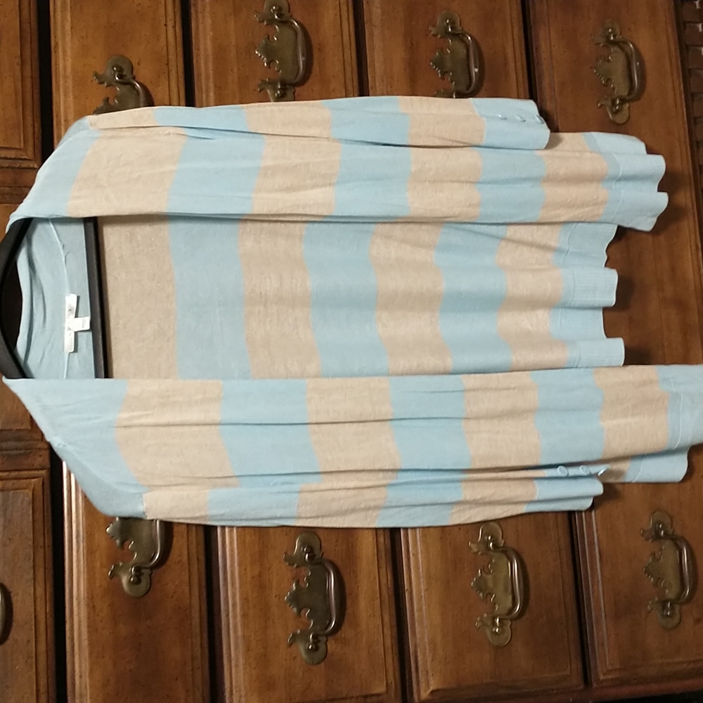 Light blue and tan cardigan